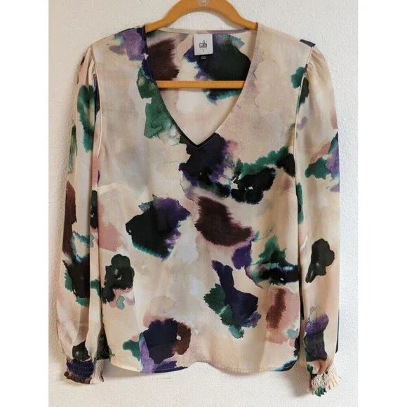 NEW~Women's Cabi #4341 Mystic Blouse in Aurora Floral Watercolor Size Small - Picture 2 of 11